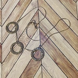 Silpada 925 sterling silver chain Hope, Believe & Friendship necklace